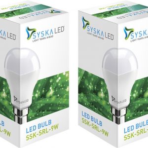 Syska Led Lights 9 W Standard B22 LED Bulb  (White, Pack of 2)